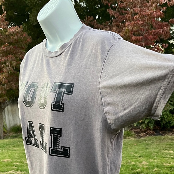Football Taupe Graphic T-Shirt SS Sz S - Picture 4 of 9